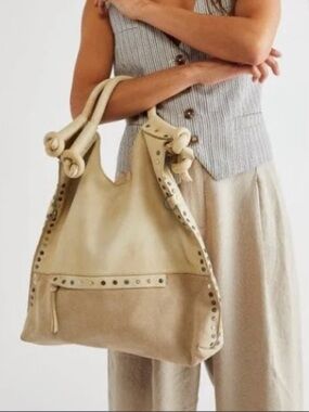We The Free Valencia Leather Tote Crossbody Beige/Cream